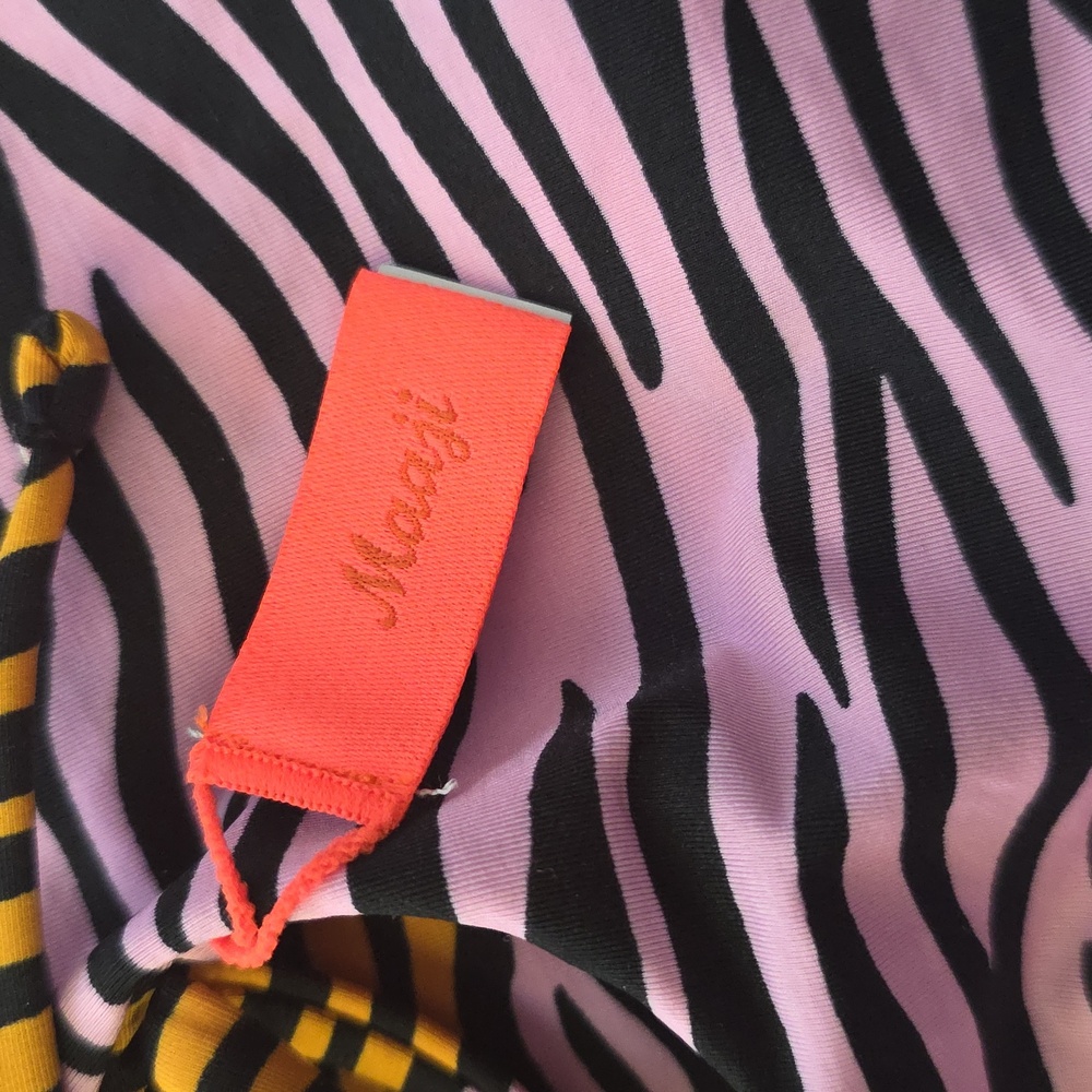 Maaji Vibrant Floral and Zebra Print One Piece Reversible Two Way Swimsuit - Picture 5 of 11